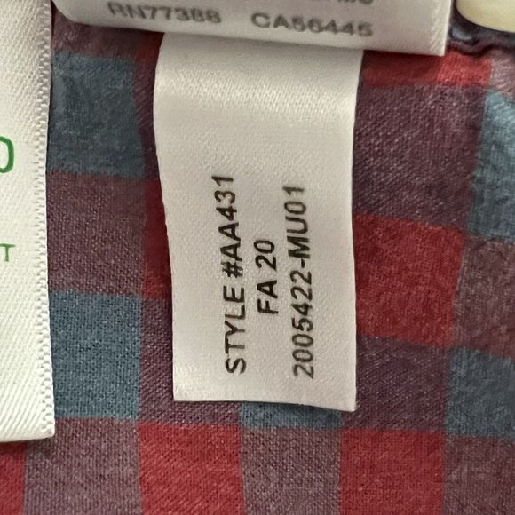 J Crew Shirt Mens Medium Red‎ Gingham Plaid Slim Untucked Career Casual Preppy - Picture 9 of 9